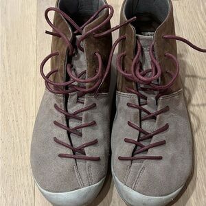 Keen Gray Booties with Brown Accents